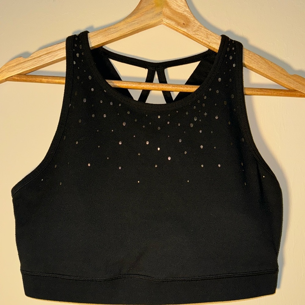 Gaiam Black with Silver dot design Sports Bra Size Medium